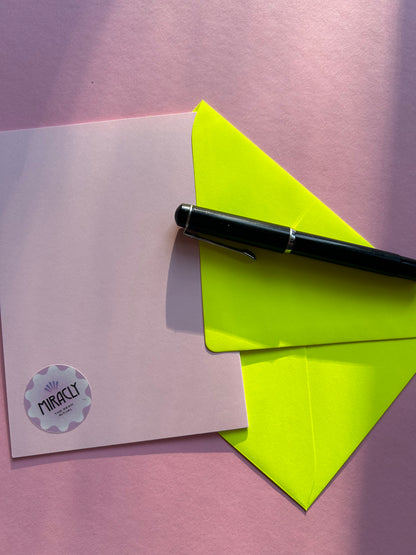 Klappkarte "Buddha in pink & gelb"